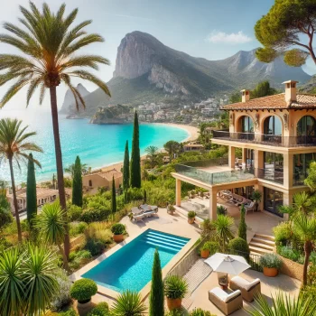 Luxe villa in Javea met uitzicht op de turquoise zee en de Montgó-berg op de achtergrond. Huis Kopen in Spanje Javea
