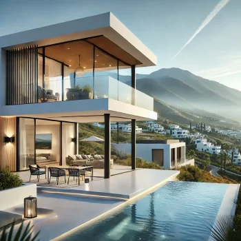 Luxe nieuwbouwvilla in Mijas, Spanje, met een infinity pool en panoramisch uitzicht op La Concha en de Middellandse Zee. Nieuwbouw kopen in Mijas is razend populair