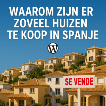 afbeelding met Spaanse huizen en een bord “Se Vende” voor het artikel: Waarom zijn er zoveel huizen te koop in Spanje?