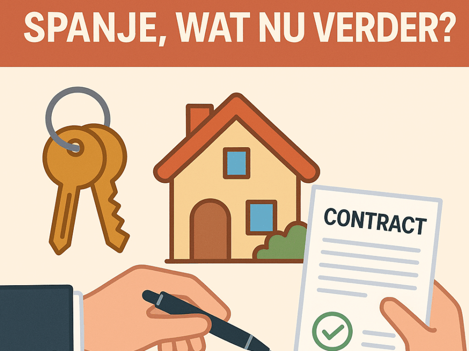 afbeelding met sleutel, huis en contract voor artikel: Bod geaccepteerd in Spanje, wat nu verder?
