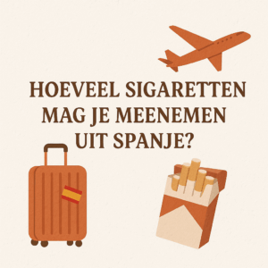 Thumbnail afbeelding met koffer, sigaretten en vliegtuig bij het artikel: Hoeveel sigaretten mag je meenemen uit Spanje?