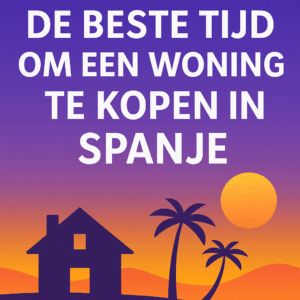 Thumbnail afbeelding met zonsondergang, palmbomen en een huis – De beste tijd om een woning te kopen in Spanje
