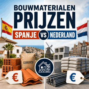 Vergelijking van bouwmaterialen prijzen in Spanje en Nederland met cement, stenen en dakpannen
